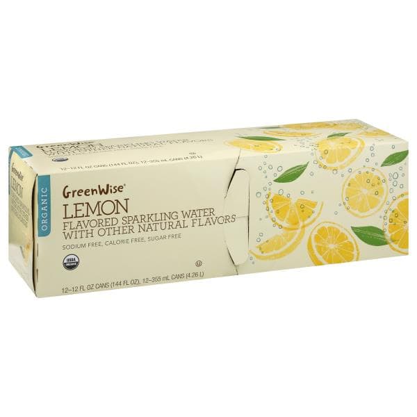 Greenwise Sparkling Water, Organic, Lemon