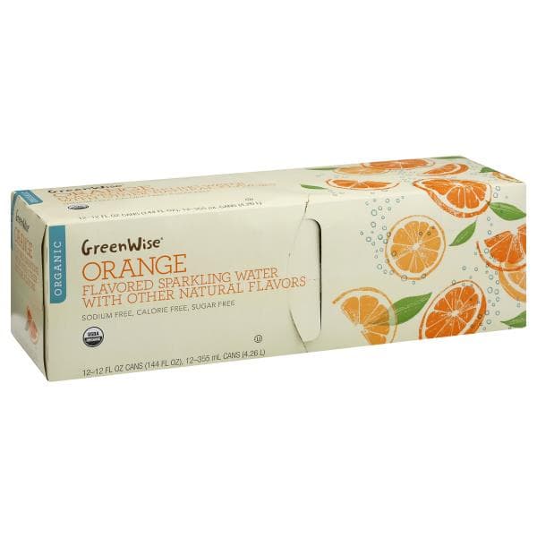 Greenwise Sparkling Water, Organic, Orange