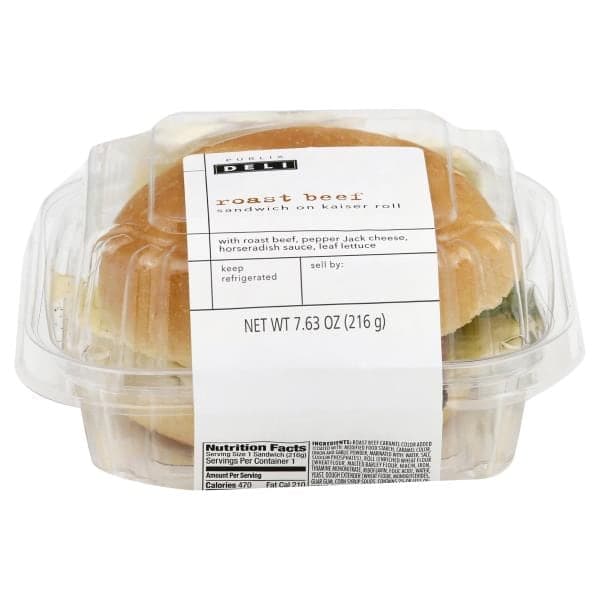 Publix Deli Roast Beef On Kaiser Roll
