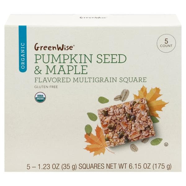 Greenwise Multigrain Square, Organic, Pumpkin Seed & Maple Flavored