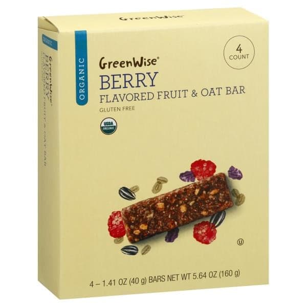 Greenwise Fruit & Oat Bar, Organic, Berry Flavored