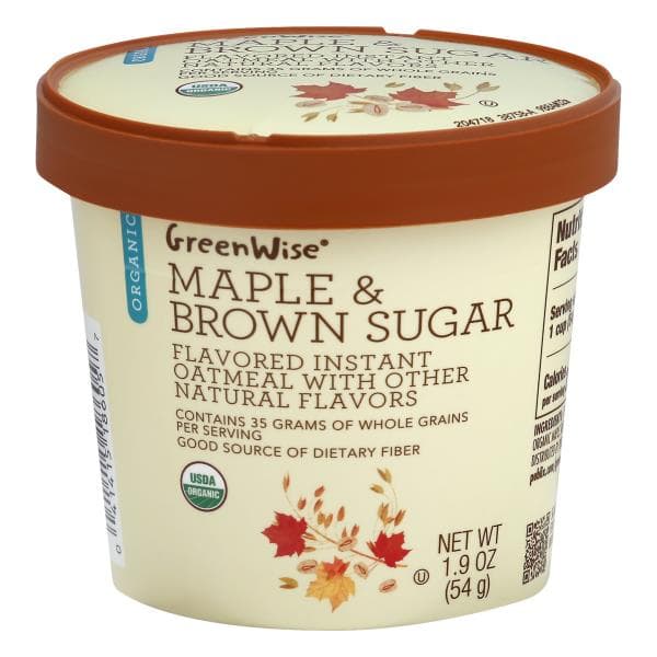 Greenwise Instant Oatmeal, Organic, Maple & Brown Sugar