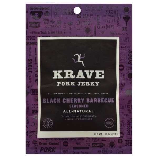 Krave Jerky, Pork, Black Cherry Barbecue Seasoned