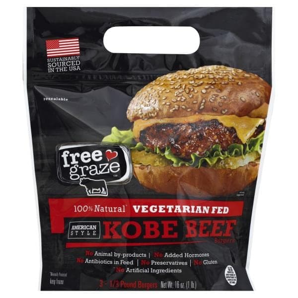 Free Graze Beef Burgers, Kobe, American Style