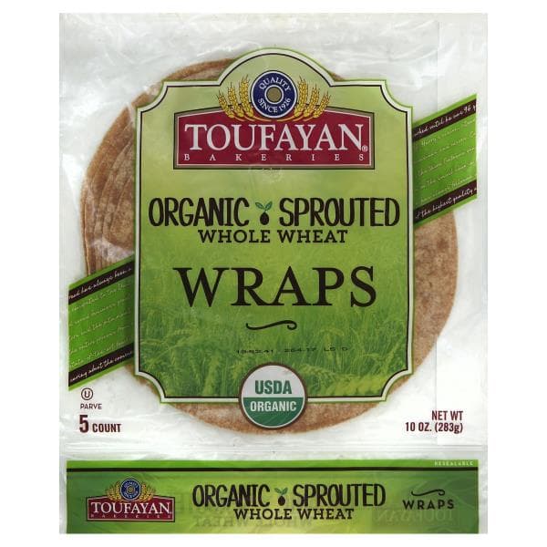 Toufayan Wraps, Organic, Sprouted Whole Wheat
