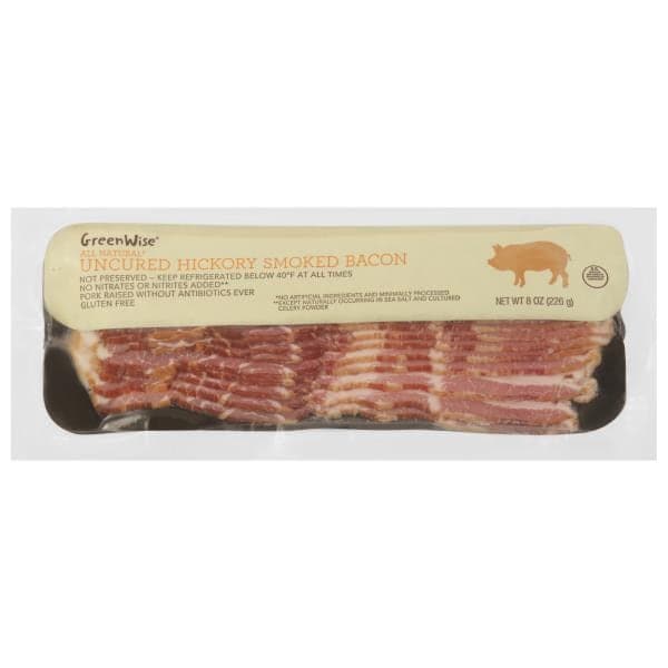 Greenwise Uncured Hickory Smoked Pork Bacon, Raised Without Antibiotics