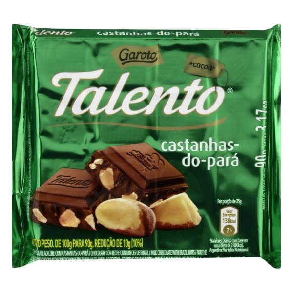 Garoto Talento Milk Chocolate With Brazil Nuts