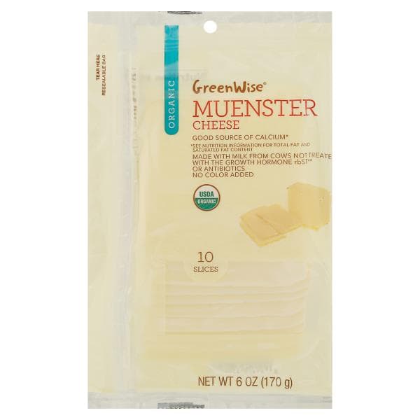 Greenwise Muenster Organic, Sliced Cheese