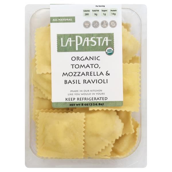 La Pasta Tomato Mozzarella & Basil Ravioli, Organic