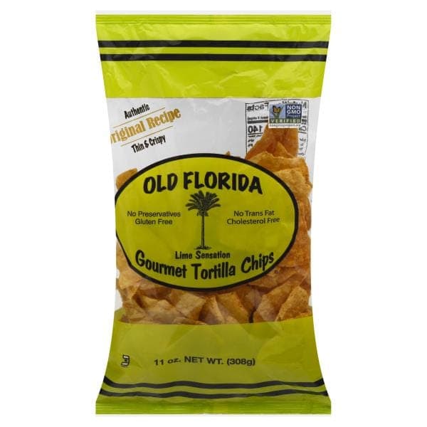 Old Florida Tortilla Chips, Gourmet, Lime Sensation, Thin & Crispy