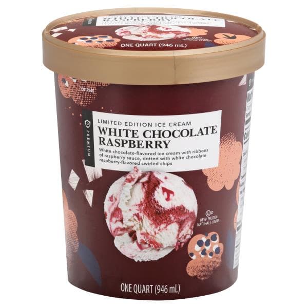 Publix Premium Ice Cream, White Chocolate Raspberry