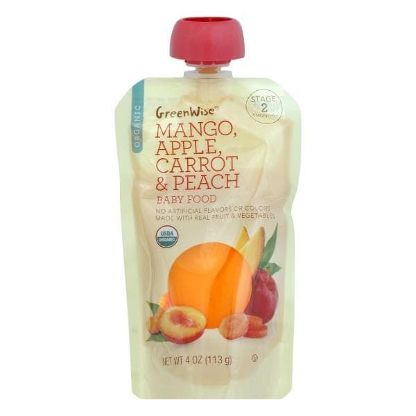 Greenwise Baby Food, Organic, Mango, Apple, Carrot & Peach, Stage 2 (6 Months+