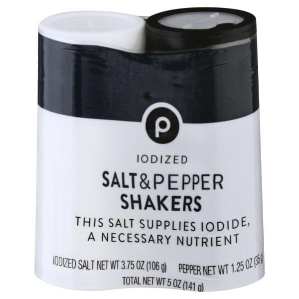 Publix Shakers, Salt & Pepper, Iodized