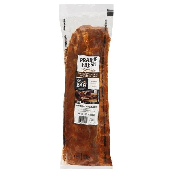 Prarie Fresh Signature Pork Loin Backribs, Hickory Smoked Bbq Seasoned