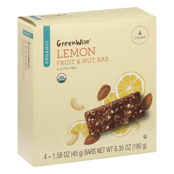 Greenwise Fruit & Nut Bar, Organic, Lemon