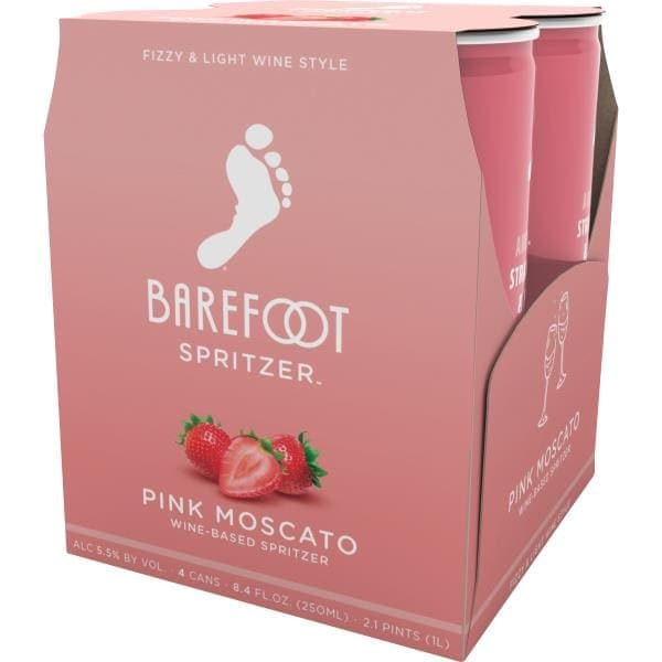 Barefoot Spritzer Pink Moscato Wine Single Serve Cans