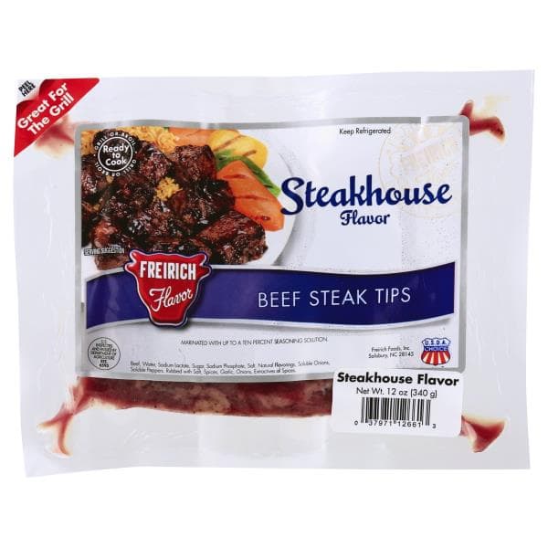 Freirich Beef Steak Tips, Steakhouse Flavor