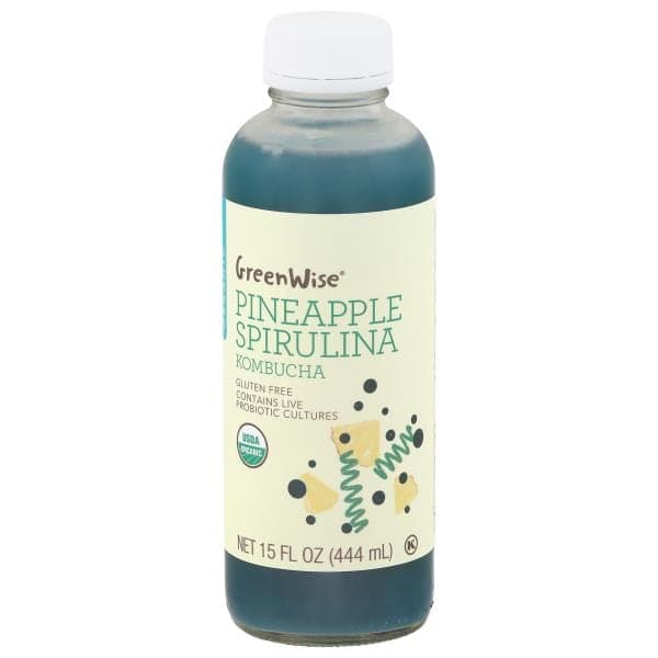 Greenwise Organic Kombucha, Pineapple Spirulina
