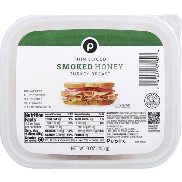 Publix Sliced Honey Turkey