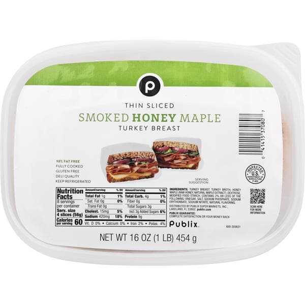 Publix Thin Sliced Smoked Honey Maple Turkey Breast