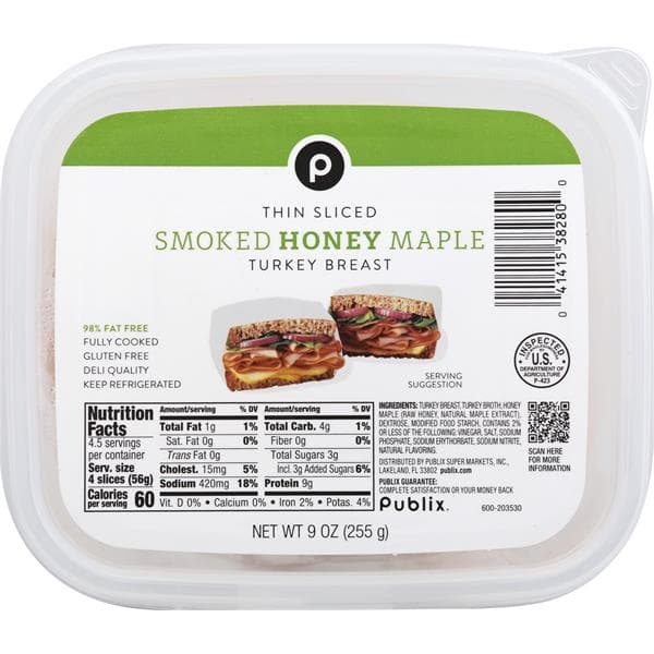 Publix Sliced Honey Maple Turkey