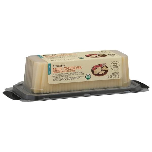 Greenwise_Organic Mild White Cheddar, Cracker Cut
