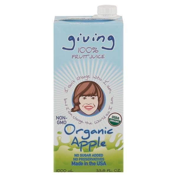 Giving 100% Fruit Juice, Organic, Apple