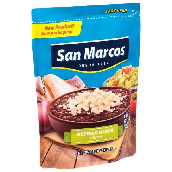 San Marcos Black Beans, Refried