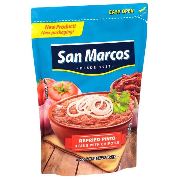 San Marcos Pinto Beans With Chipotle, Refried
