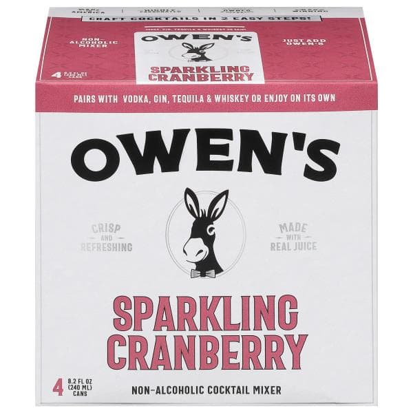 Owen'S Cocktail Mixer, Non-Alcoholic, Sparkling Cranberry
