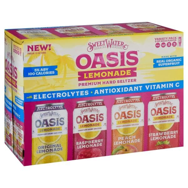 Sweet Water Brewing Company Oasis Hard Seltzer, Premium, Lemonade, Variety