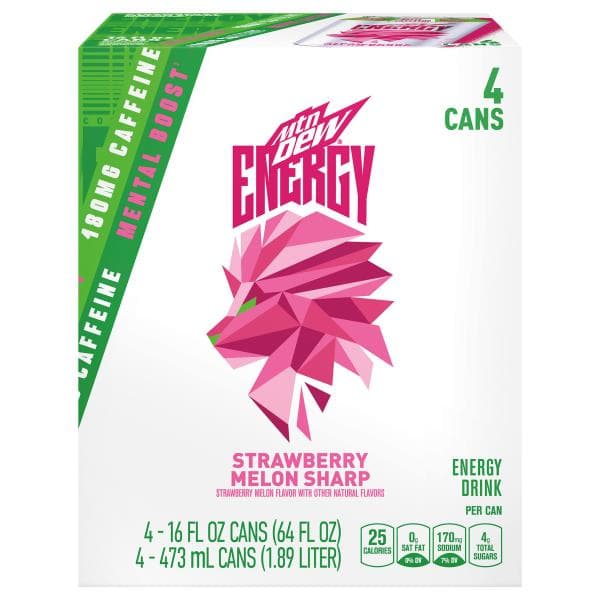 Mtn Dew Energy Energy Drink, Strawberry Melon Spark