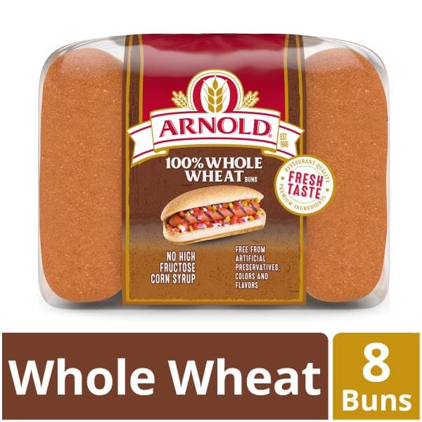 Arnold 100% Whole Wheat Hot Dog Buns