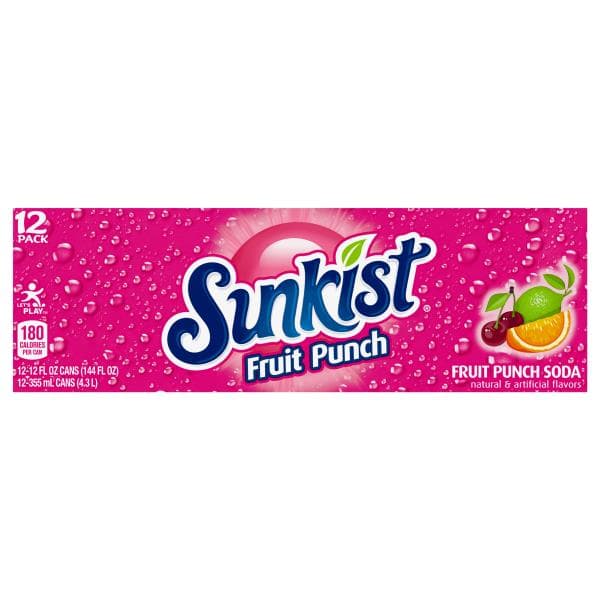 Sunkist Soda, Caffeine Free, Fruit Punch