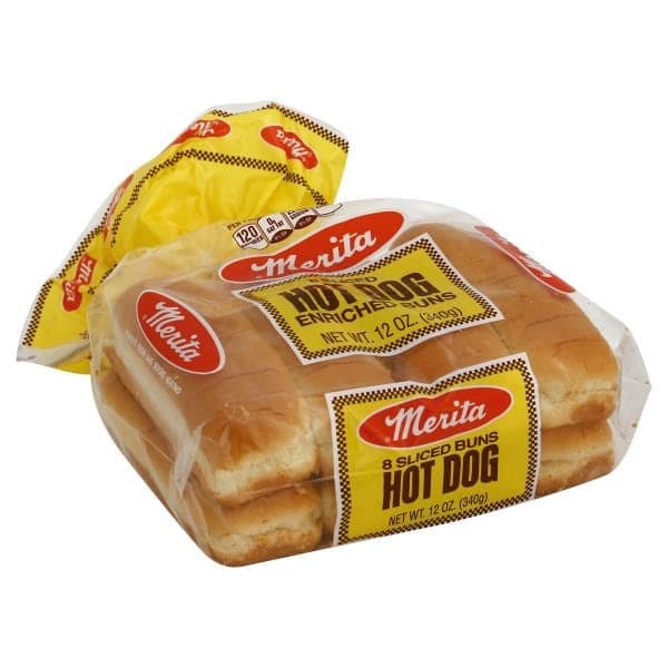 Merita Hot Dog Buns, Sliced