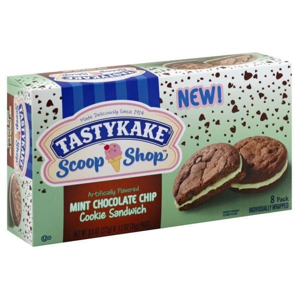 Tastykake Scoop Shop Cookie Sandwich, Mint Chocolate Chip