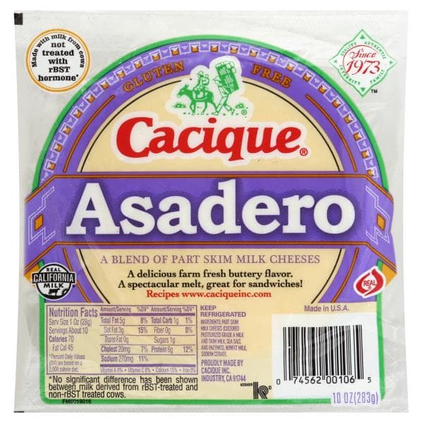Cacique Cheese, Part Skim Milk, Asadero