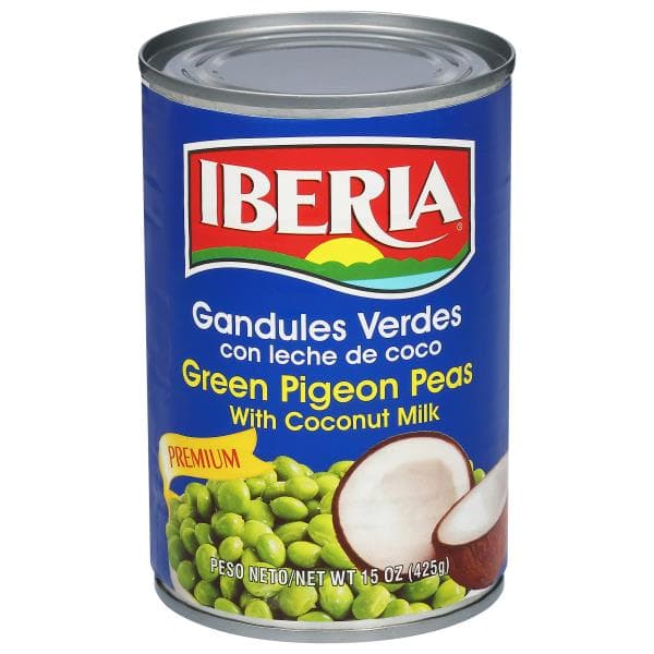 Iberia Pigeon Peas With Coconut Milk, Green, Premium