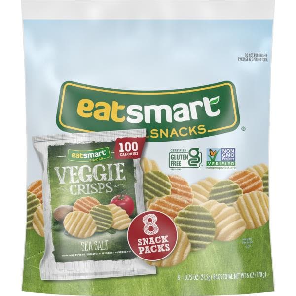 Eatsmart Veggie Crisps, Sea Salt, 8 Snack
