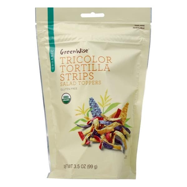Greenwise Organic Tricolor Tortilla Strips Salad Toppers
