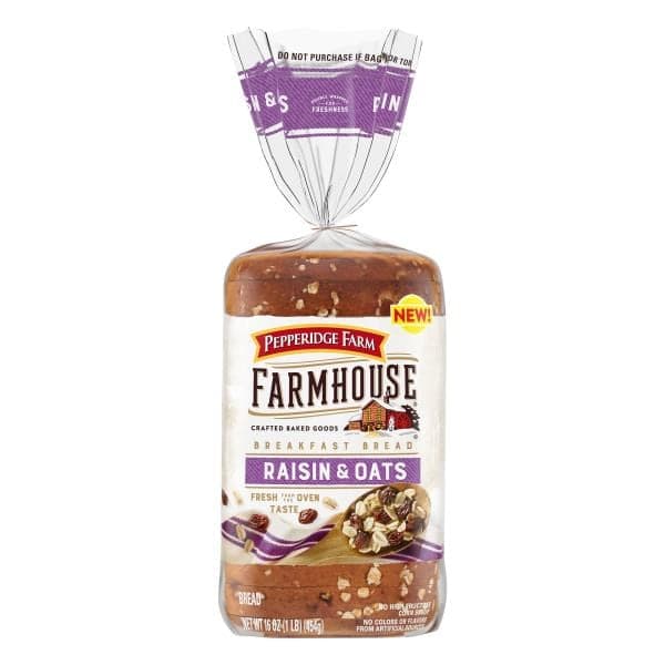 Pepperidge Farm Farmhouse Breakfast Bread, Raisin & Oats
