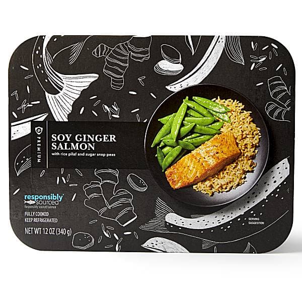 Publix Premium Soy Ginger Salmon, With Rice & Snap Peas, Microwave