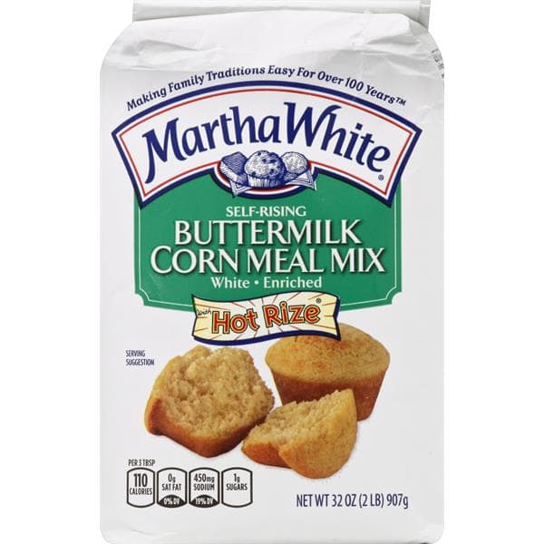 Martha White Corn Meal Mix, Buttermilk, Self-Rising, Enriched, White
