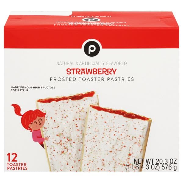 Publix Toaster Pastries, Strawberry, Frosted