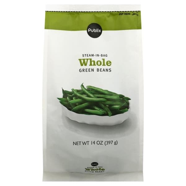 Publix Green Beans, Whole, Steam-In