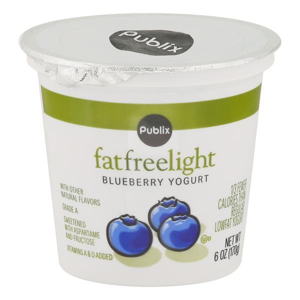 Publix Yogurt, Fat Free, Light, Blueberry