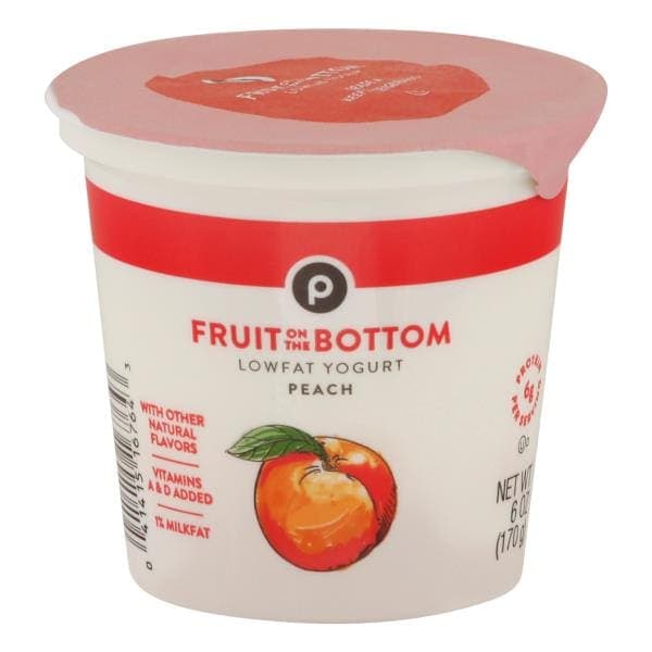 Publix Yogurt, Lowfat, Peach, Fruit On The Bottom