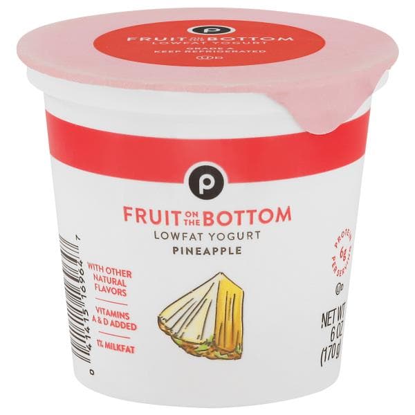 Publix Yogurt, Lowfat, Pineapple, Fruit On The Bottom
