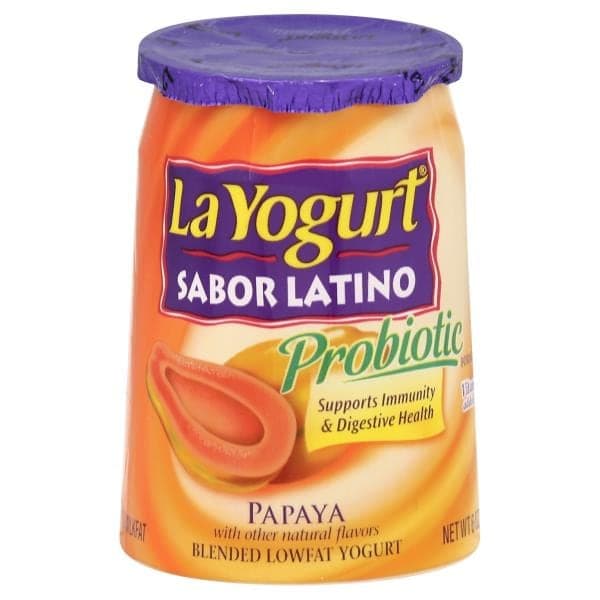 La Yogurt Yogurt, Lowfat, Papaya, Blended