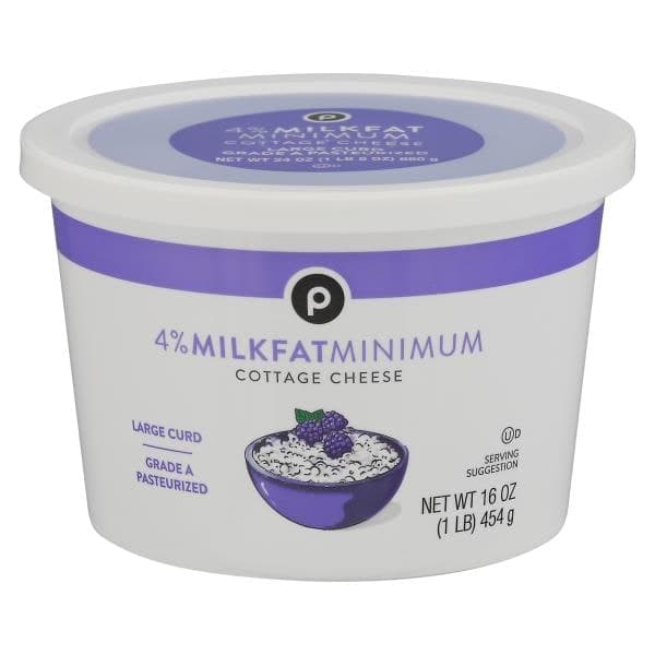 Publix Cottage Cheese, Large Curd, 4% Milkfat, Minimum
